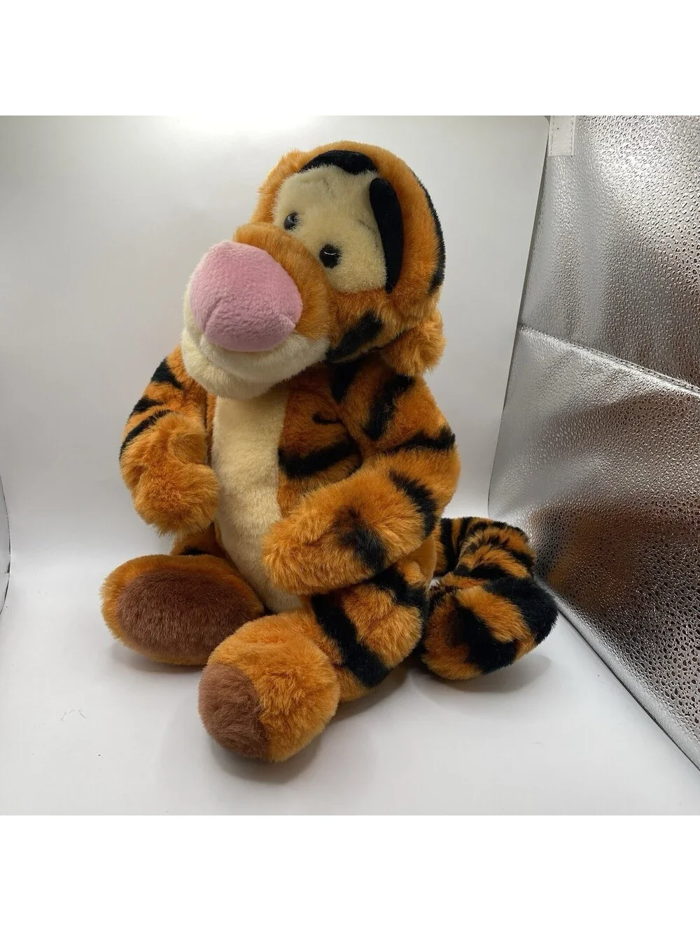 Disney Tigger Plush - Vintage 1998 LARGE Super Soft Beanie Mattel 17